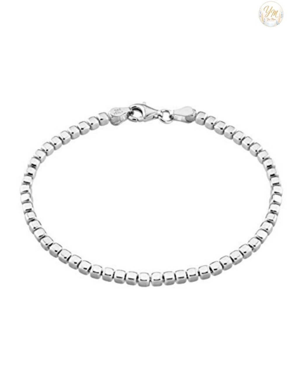 Italian 925 Sterling Silver Organic Bead Bracelet Unisex Gift